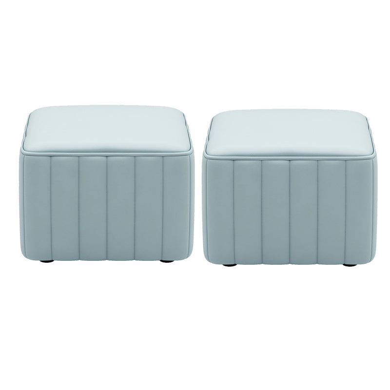 Orange Leather Pouf Modern Round Pure Color Pouf for Drawing Room