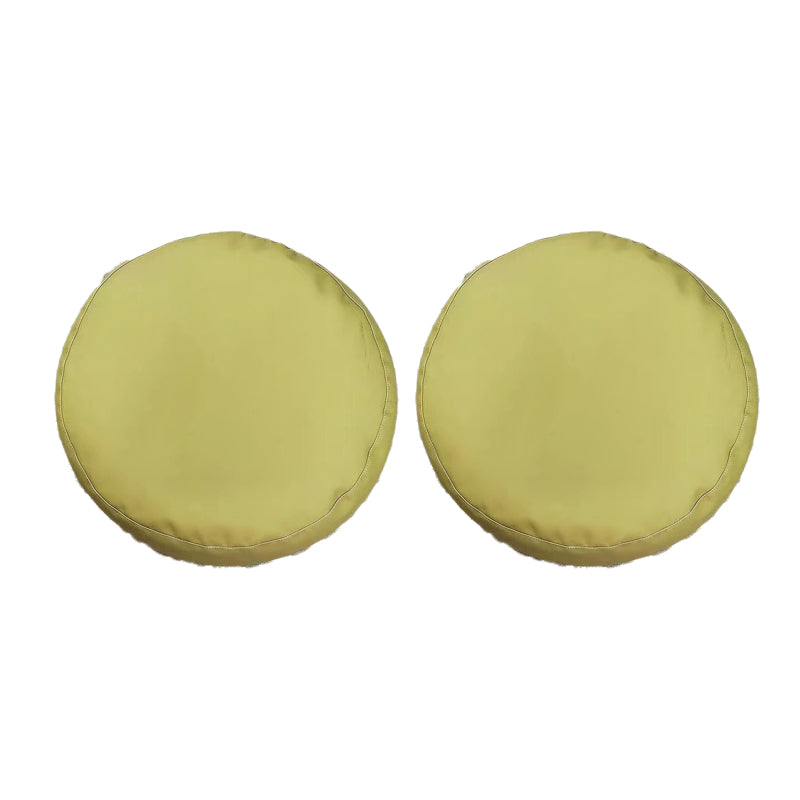 Modern Pouf Ottoman Faux Leather Upholstered Solid Color Round Ottoman