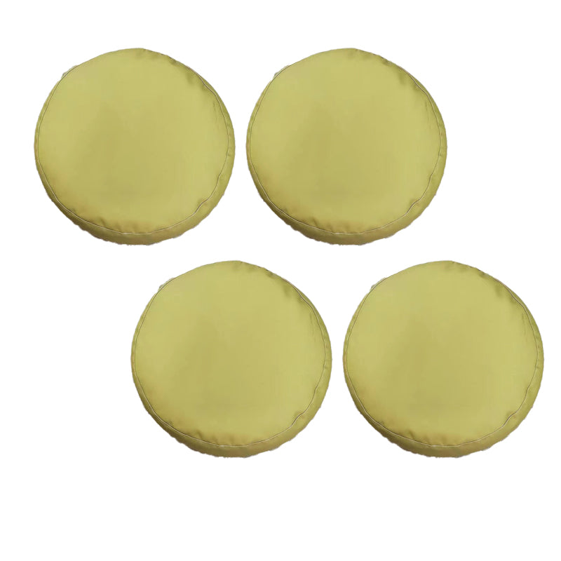 Modern Pouf Ottoman Faux Leather Upholstered Solid Color Round Ottoman