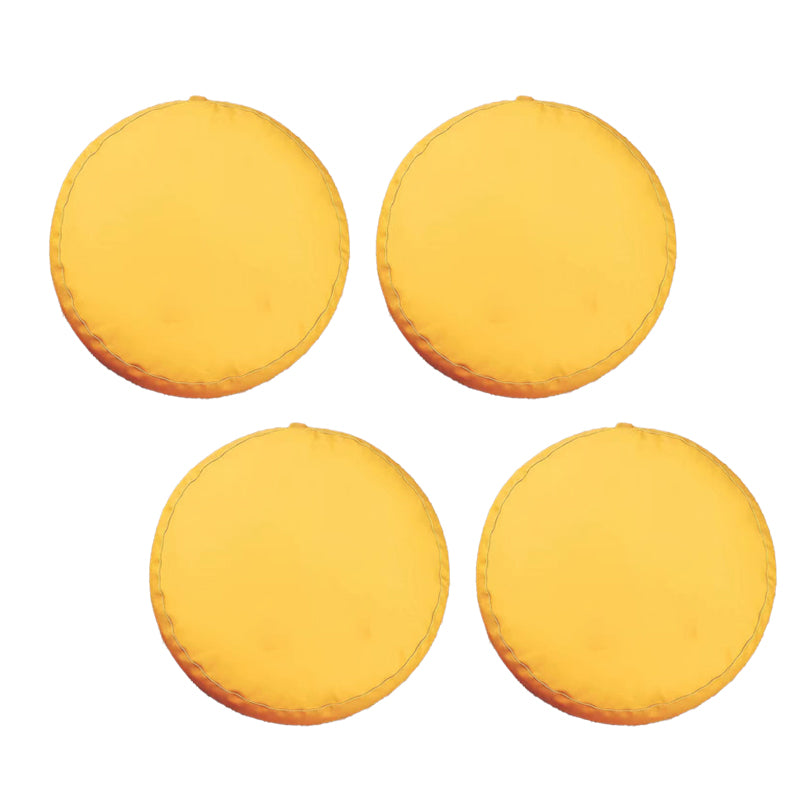 Modern Pouf Ottoman Faux Leather Upholstered Solid Color Round Ottoman