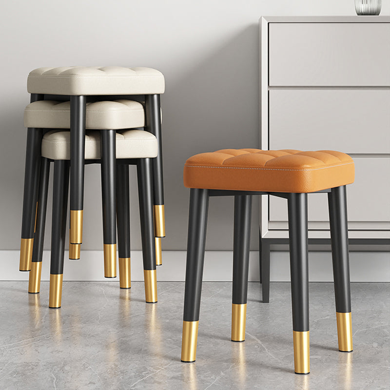 Water Resistant Ottoman Square Metal Frame Fabric Tufted Standard