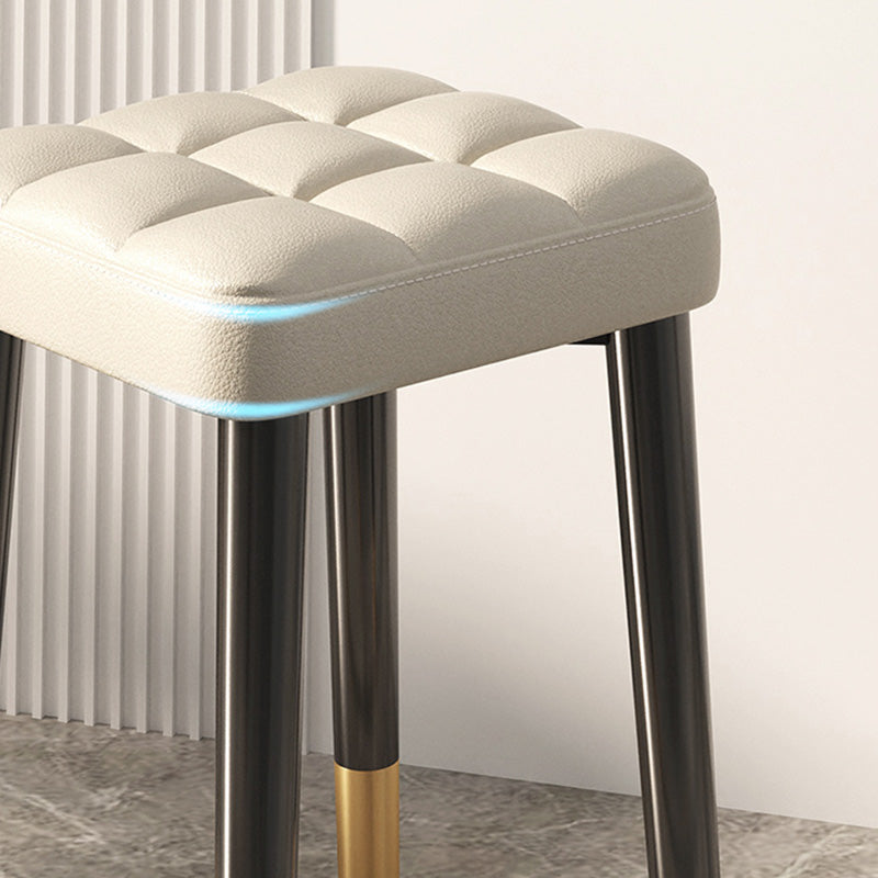 Water Resistant Ottoman Square Metal Frame Fabric Tufted Standard