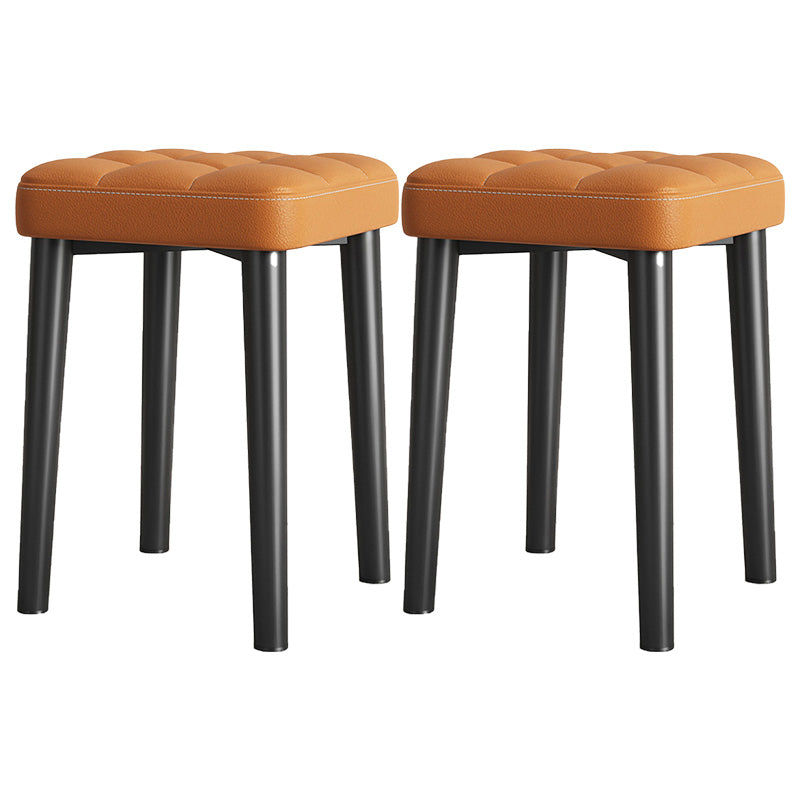 Water Resistant Ottoman Square Metal Frame Fabric Tufted Standard