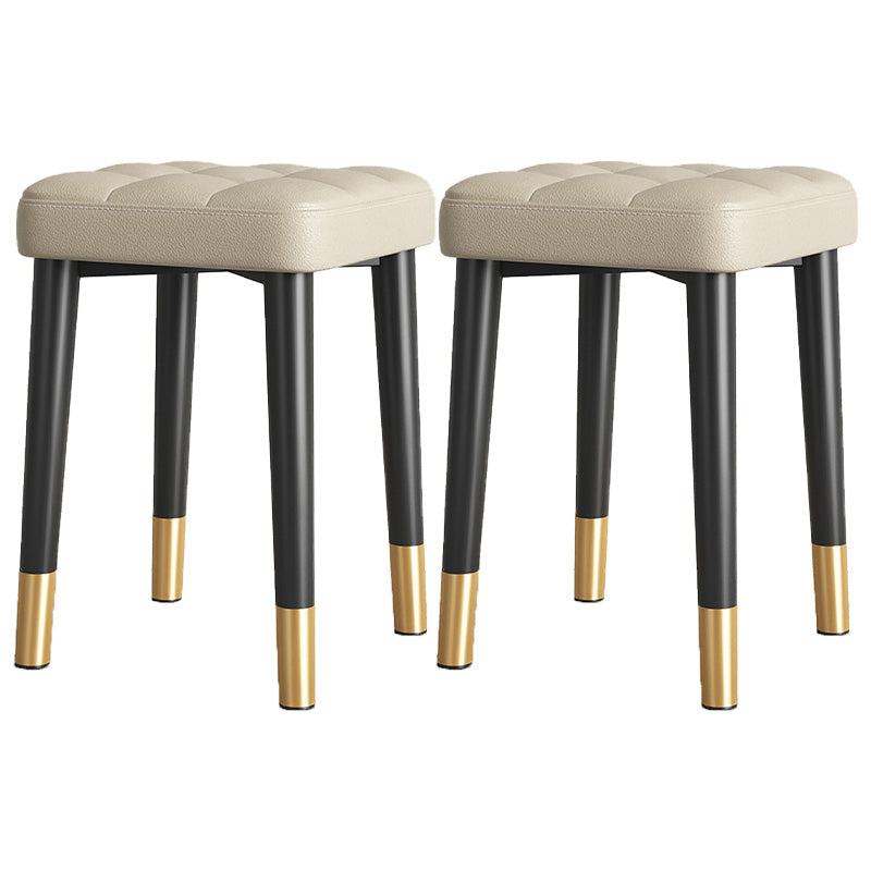 Water Resistant Ottoman Square Metal Frame Fabric Tufted Standard