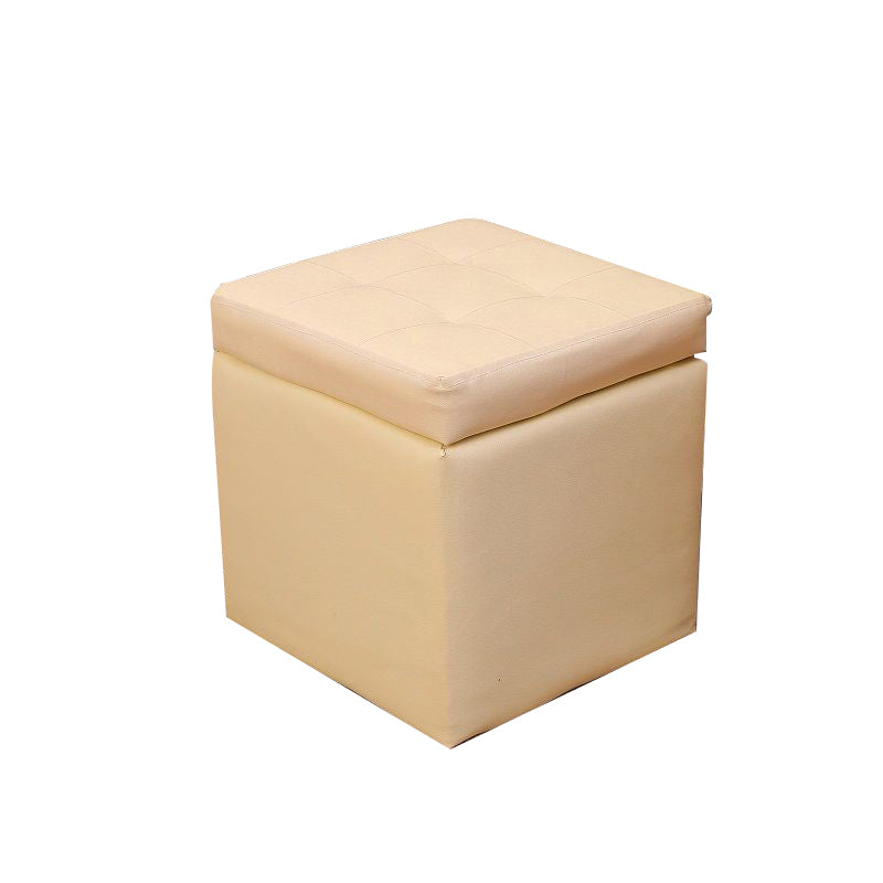 PU Leather Cube Ottoman Whole Colored Tufted Square Modern Storage Ottoman