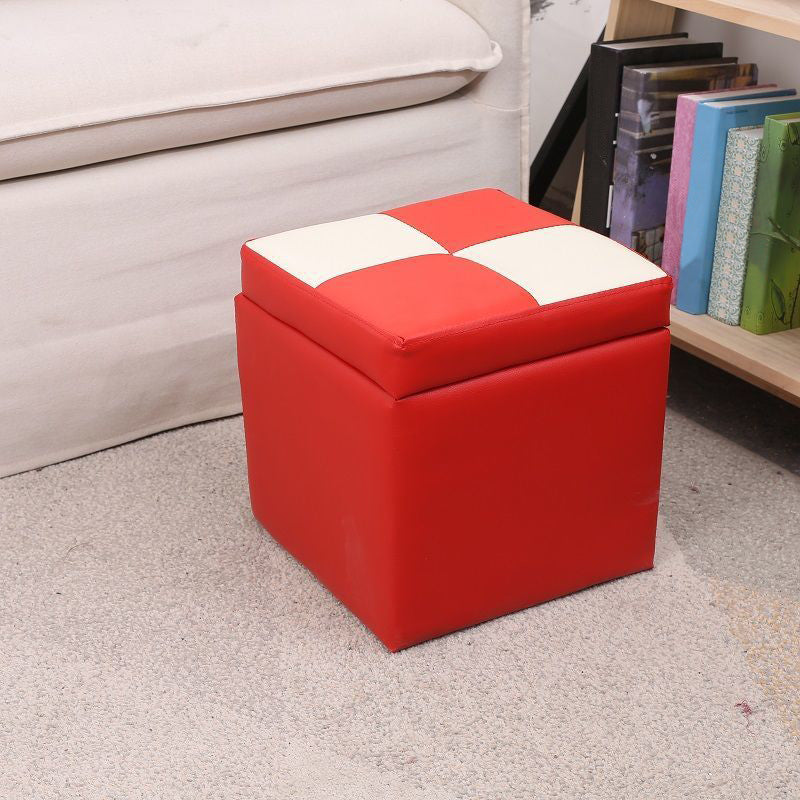 PU Leather Cube Ottoman Whole Colored Tufted Square Modern Storage Ottoman