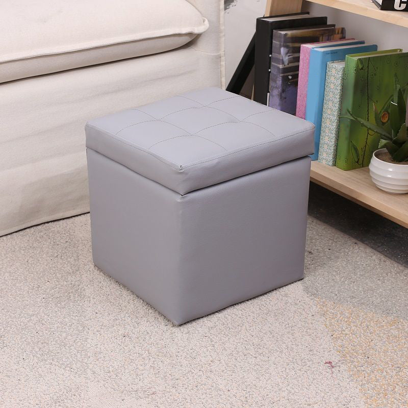 PU Leather Cube Ottoman Whole Colored Tufted Square Modern Storage Ottoman
