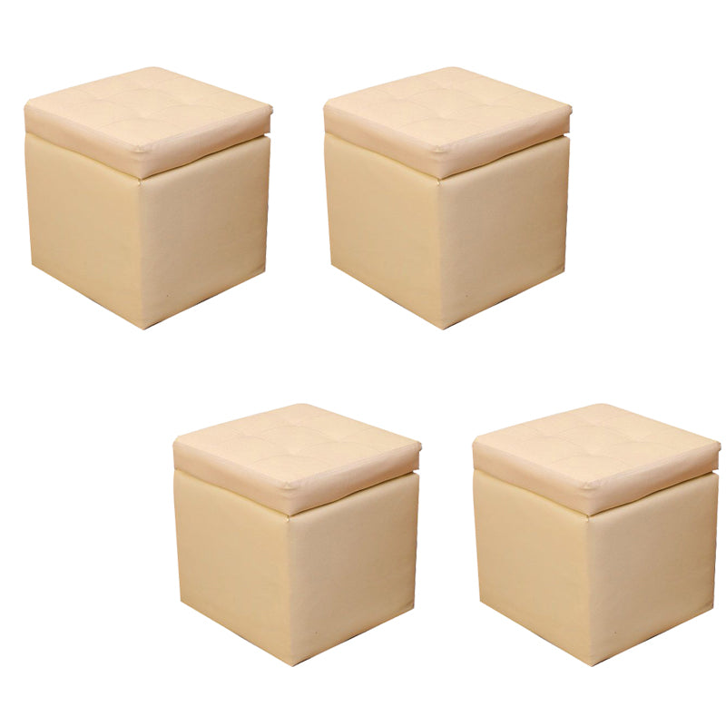 PU Leather Cube Ottoman Whole Colored Tufted Square Modern Storage Ottoman