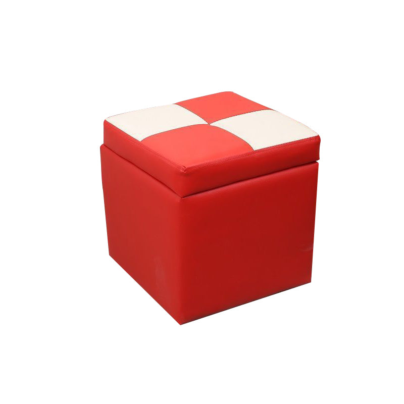 PU Leather Cube Ottoman Whole Colored Tufted Square Modern Storage Ottoman
