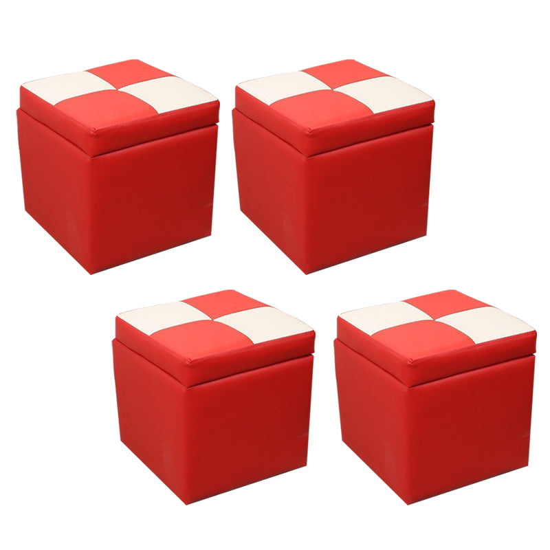 PU Leather Cube Ottoman Whole Colored Tufted Square Modern Storage Ottoman