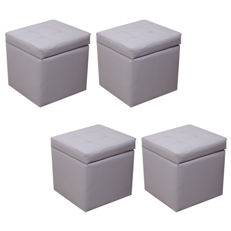 PU Leather Cube Ottoman Whole Colored Tufted Square Modern Storage Ottoman
