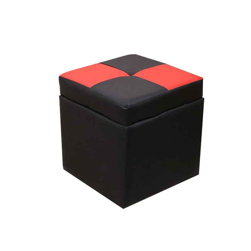 PU Leather Cube Ottoman Whole Colored Tufted Square Modern Storage Ottoman
