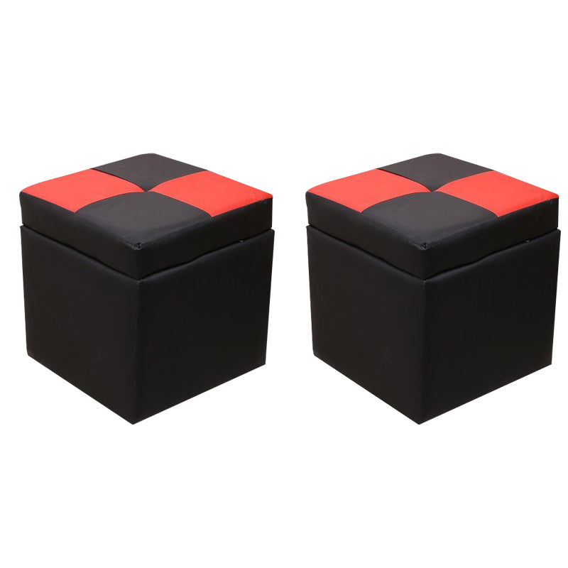 PU Leather Cube Ottoman Whole Colored Tufted Square Modern Storage Ottoman