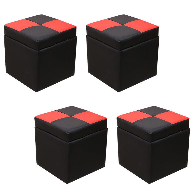PU Leather Cube Ottoman Whole Colored Tufted Square Modern Storage Ottoman