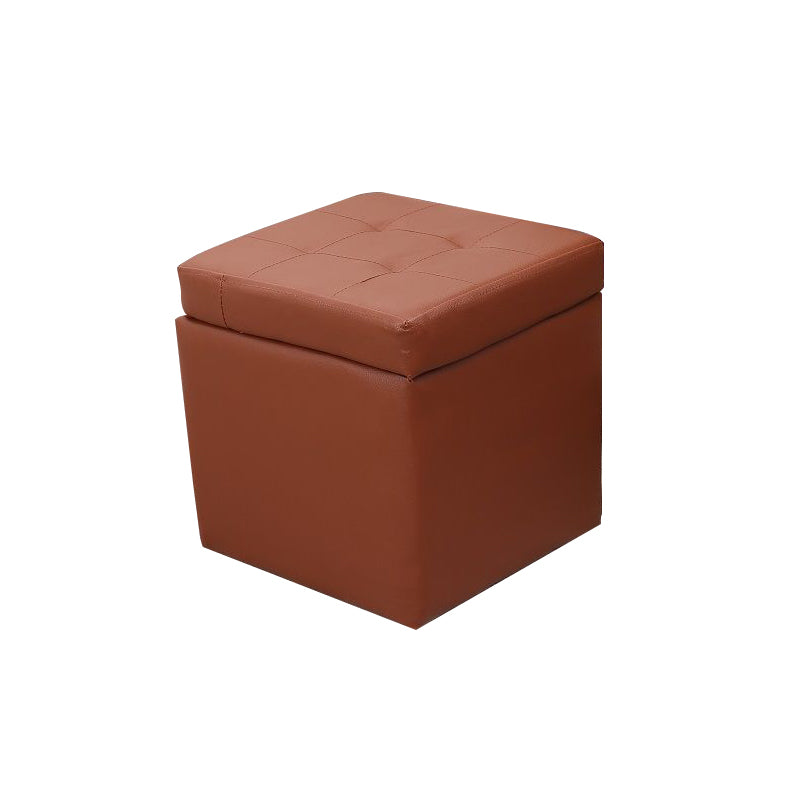PU Leather Cube Ottoman Whole Colored Tufted Square Modern Storage Ottoman