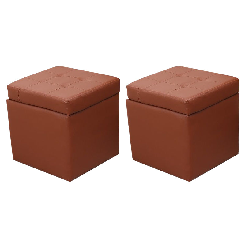 PU Leather Cube Ottoman Whole Colored Tufted Square Modern Storage Ottoman