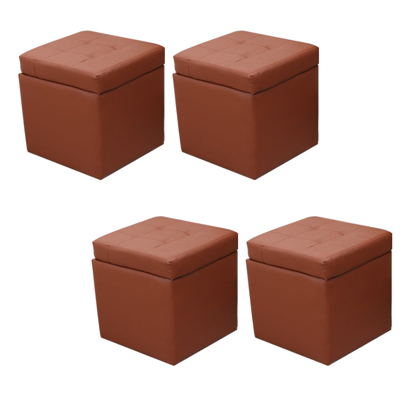 PU Leather Cube Ottoman Whole Colored Tufted Square Modern Storage Ottoman