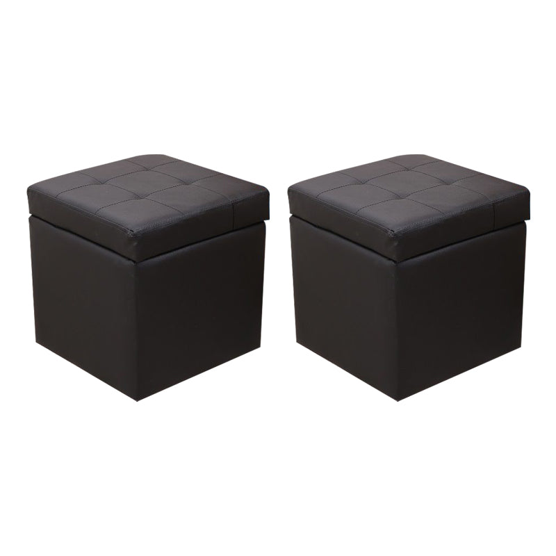PU Leather Cube Ottoman Whole Colored Tufted Square Modern Storage Ottoman