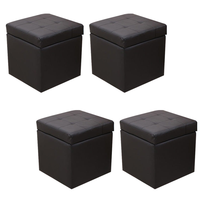 PU Leather Cube Ottoman Whole Colored Tufted Square Modern Storage Ottoman