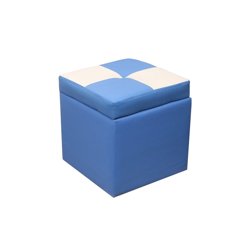 PU Leather Cube Ottoman Whole Colored Tufted Square Modern Storage Ottoman