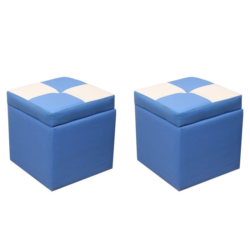 PU Leather Cube Ottoman Whole Colored Tufted Square Modern Storage Ottoman