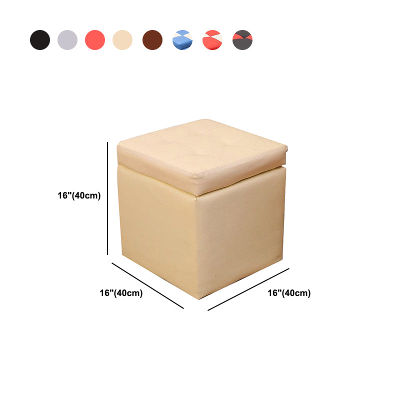 PU Leather Cube Ottoman Whole Colored Tufted Square Modern Storage Ottoman