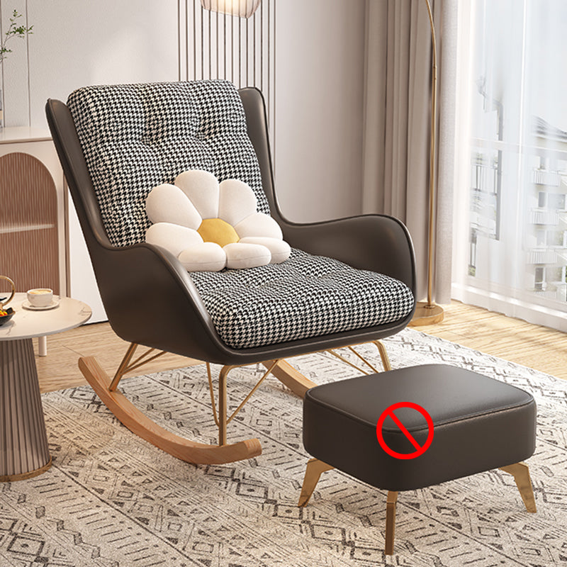 Modern Rocking Chair Upholstered Tufted Cushions with Light Legs Glider