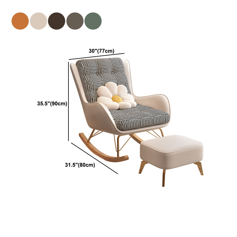 Modern Rocking Chair Upholstered Tufted Cushions with Light Legs Glider