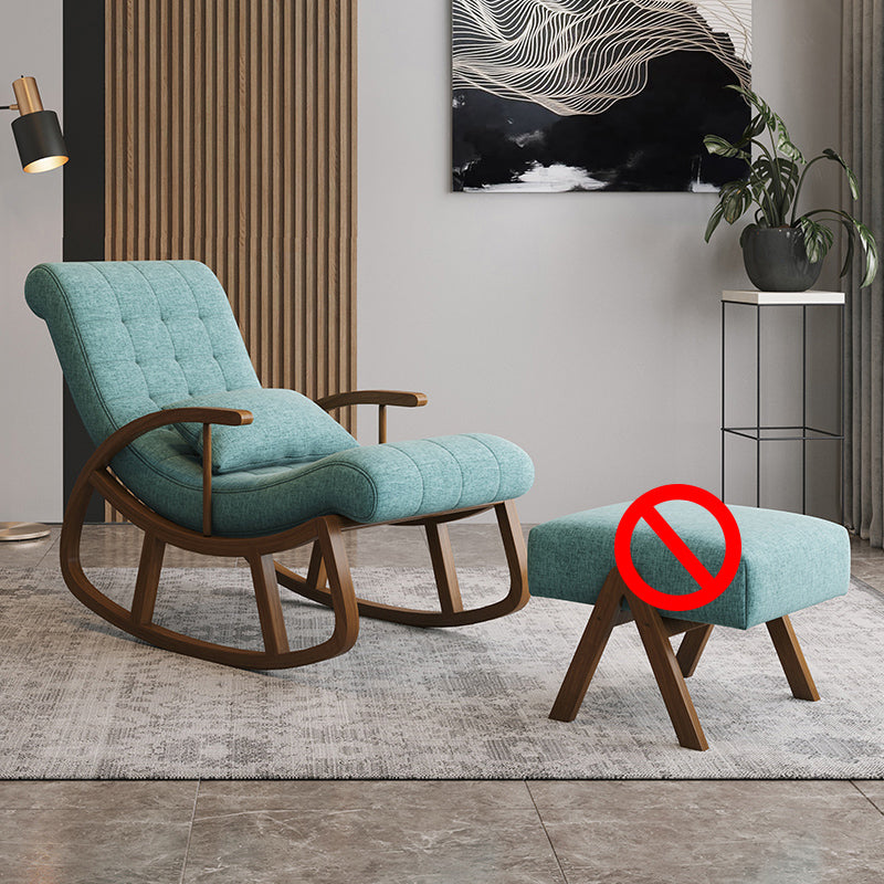 Mid-Century Modern Rocking Chair Cotton Upholstered Tufted Baby Rocking Chair
