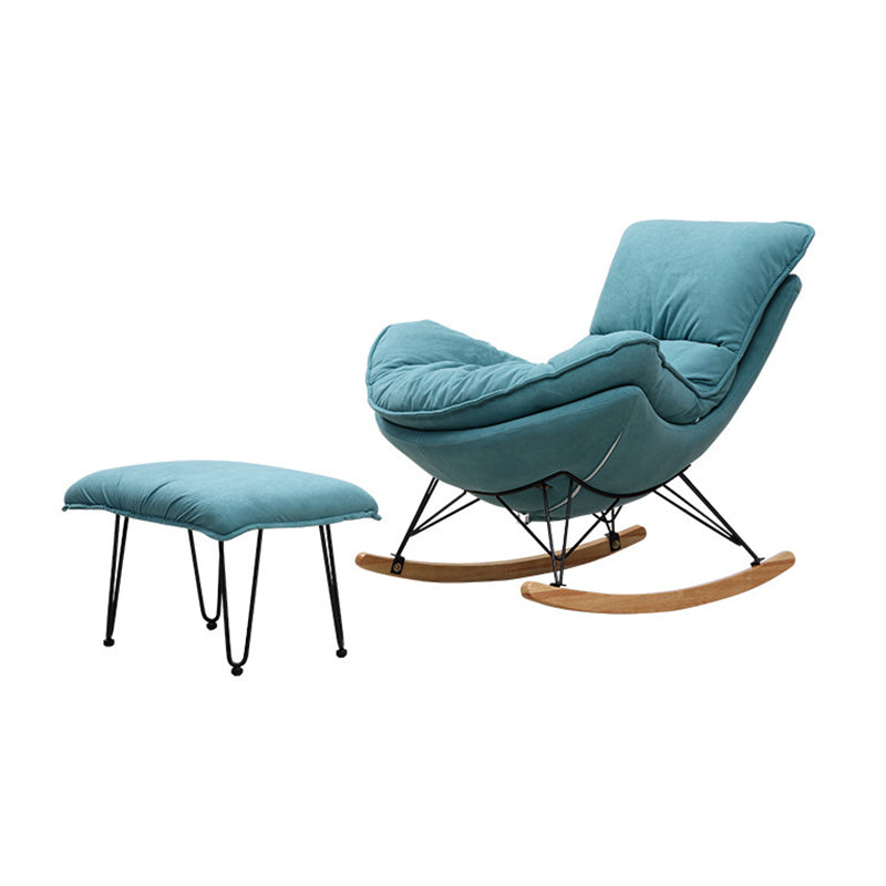 Modern Style Rocker Chair Metal Frame Spindle Cushions Rocker Chair with Ottoman
