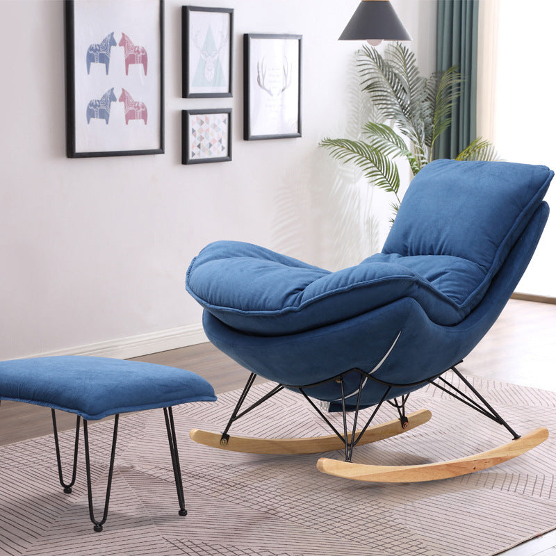 Modern Style Rocker Chair Metal Frame Spindle Cushions Rocker Chair with Ottoman