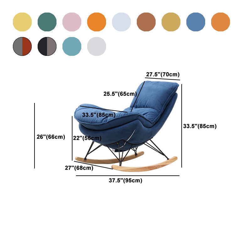 Modern Style Rocker Chair Metal Frame Spindle Cushions Rocker Chair with Ottoman