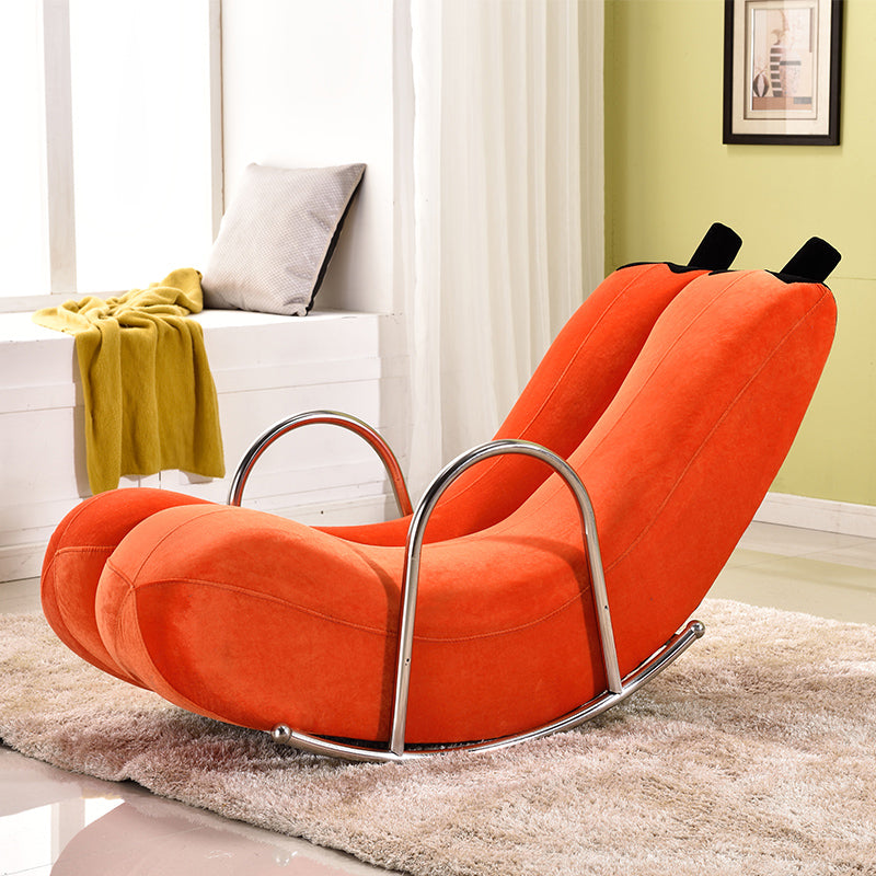 Upholstered Pure Color Rocking Chair Removable Cushions Rocker Chair for Drawing Room