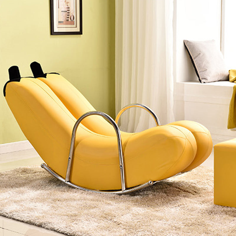 Upholstered Pure Color Rocking Chair Removable Cushions Rocker Chair for Drawing Room