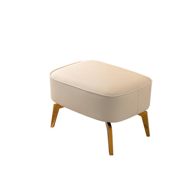 Tufted Rocker Houndstooth Patchwork Modern Leather Rocker Chair with Pillow and Ottoman