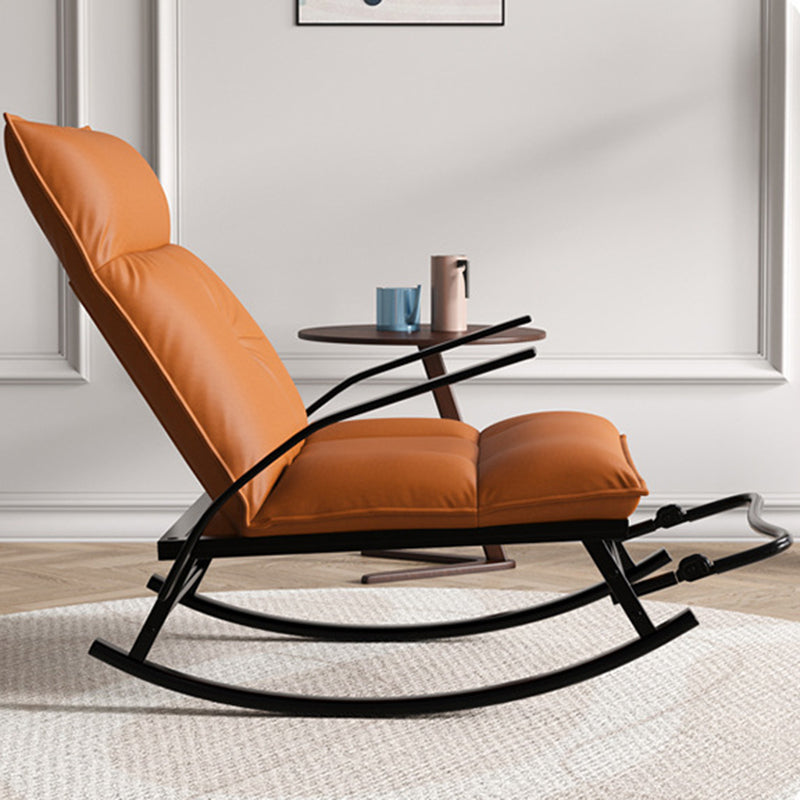 Modern Rocker Chair Metal Frame Doll Cotton Cushion Spindle Rocker Chair for Living Room