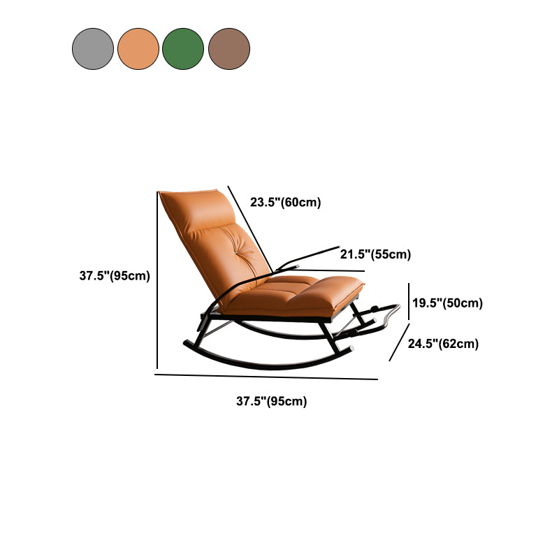 Modern Rocker Chair Metal Frame Doll Cotton Cushion Spindle Rocker Chair for Living Room