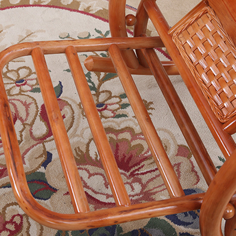 Traditional Rocking Chair Rattan Spindle Backrest Indoor Rocking Chair