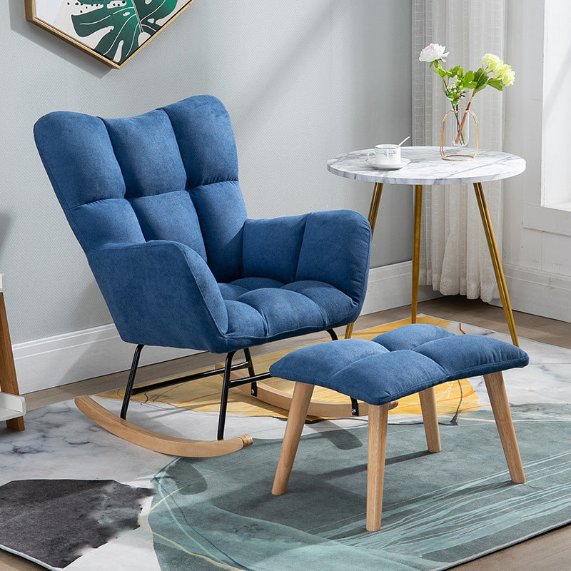 Fabric Rocking Chair Color Panel Contemporary Tufted Cushions Rocker Chair with Ottoman