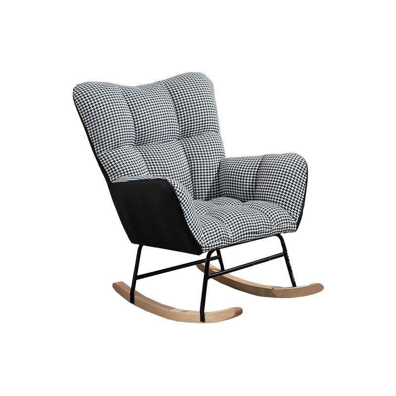 Fabric Rocking Chair Color Panel Contemporary Tufted Cushions Rocker Chair with Ottoman