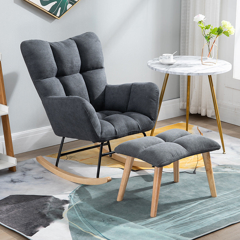 Fabric Rocking Chair Color Panel Contemporary Tufted Cushions Rocker Chair with Ottoman
