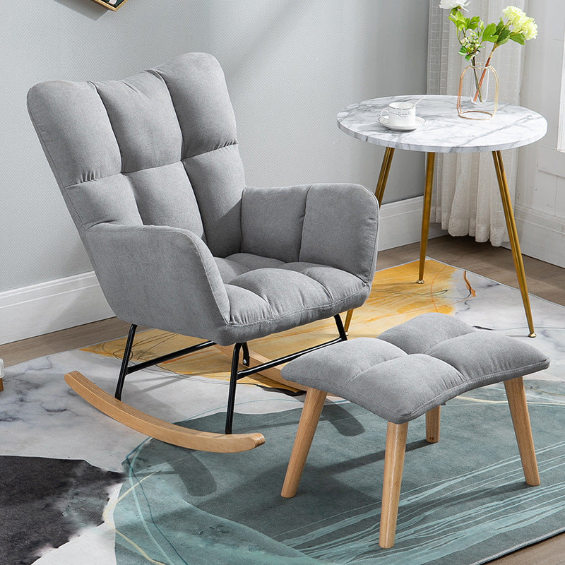 Fabric Rocking Chair Color Panel Contemporary Tufted Cushions Rocker Chair with Ottoman