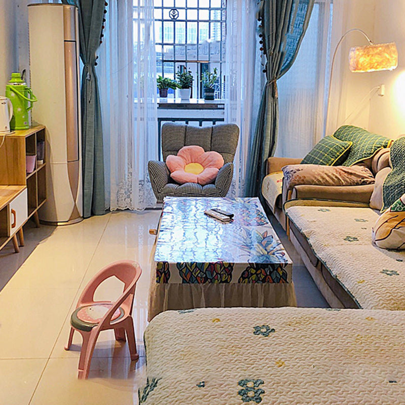 Fabric Rocking Chair Color Panel Contemporary Tufted Cushions Rocker Chair with Ottoman