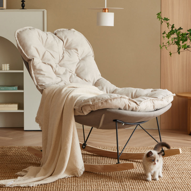 Modern Rocker Chair Metal Frame Spindle Rocker Chair with Padded Seat