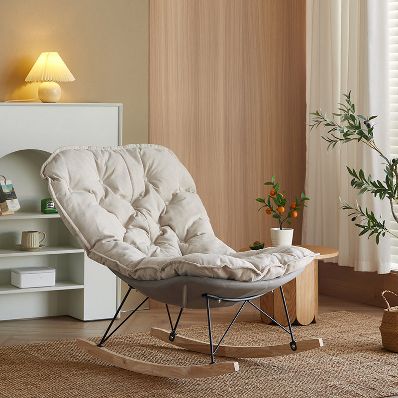 Modern Rocker Chair Metal Frame Spindle Rocker Chair with Padded Seat