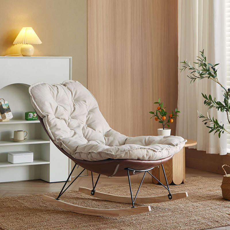 Modern Rocker Chair Metal Frame Spindle Rocker Chair with Padded Seat