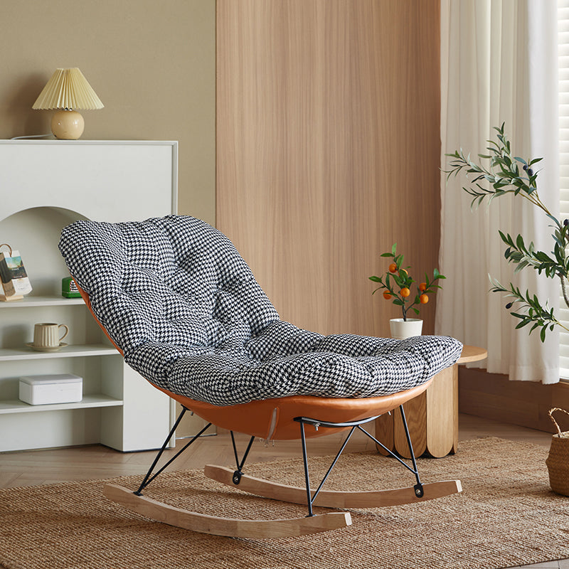 Modern Rocker Chair Metal Frame Spindle Rocker Chair with Padded Seat