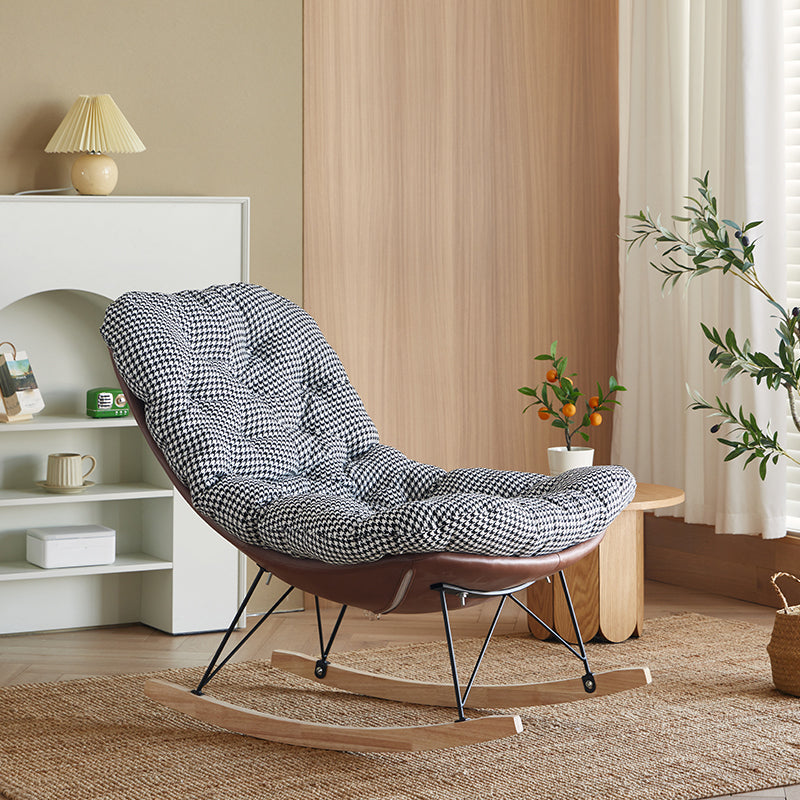 Modern Rocker Chair Metal Frame Spindle Rocker Chair with Padded Seat