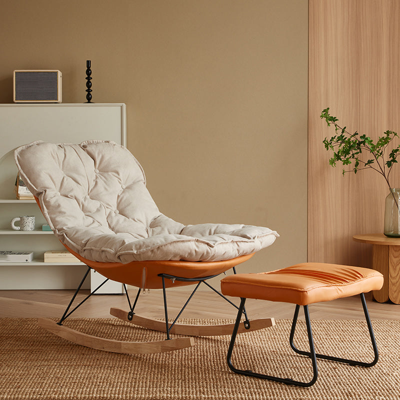 Modern Rocker Chair Metal Frame Spindle Rocker Chair with Padded Seat