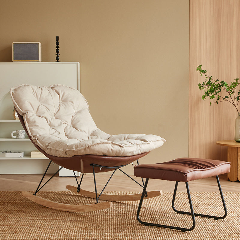 Modern Rocker Chair Metal Frame Spindle Rocker Chair with Padded Seat